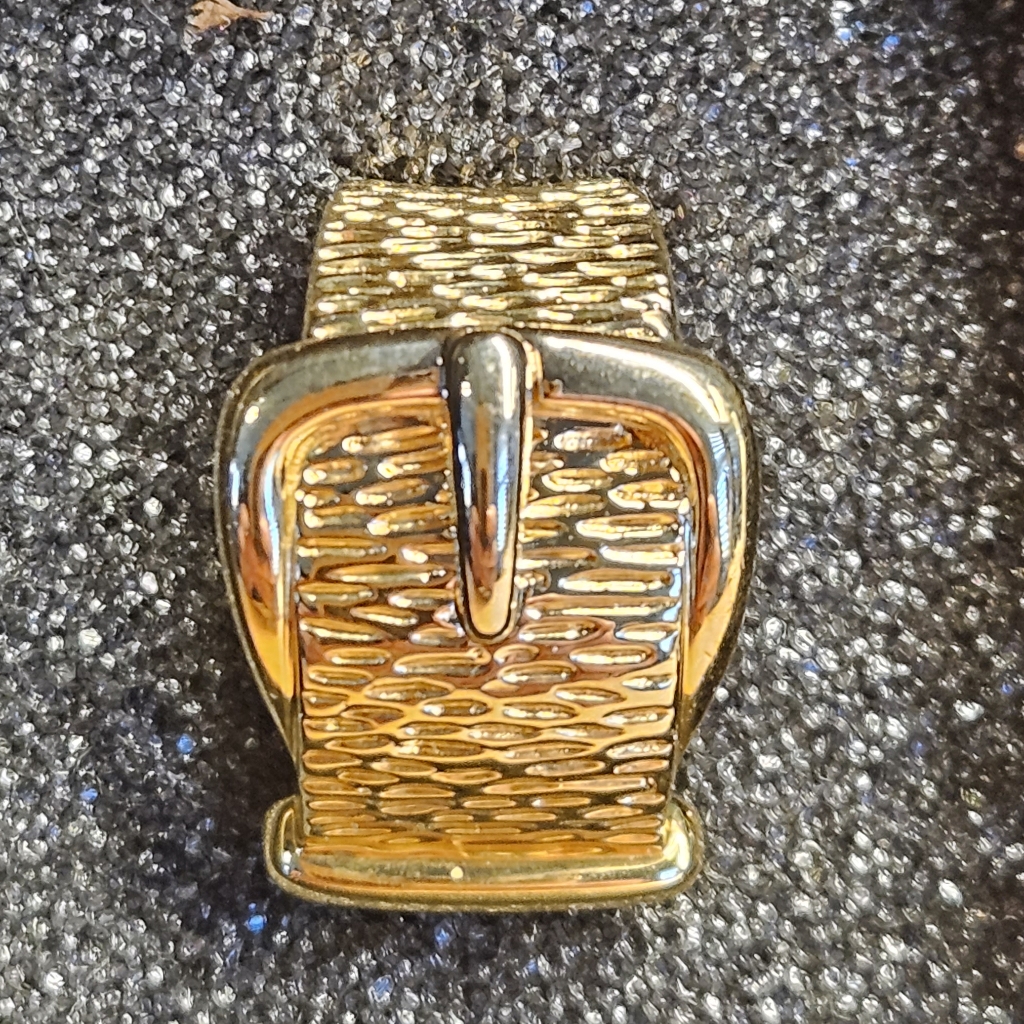 Vintage Ross Simon Gold Over Sterling Silver 925. Watch Strap Band Ring. Size 10